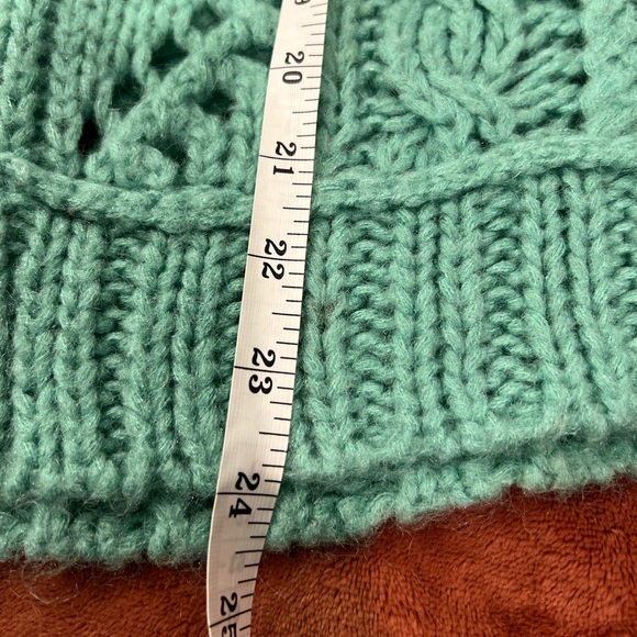 Free People Open Knit Mint Green Long Sleeve Sweater Size Medium - Picture 11 of 12